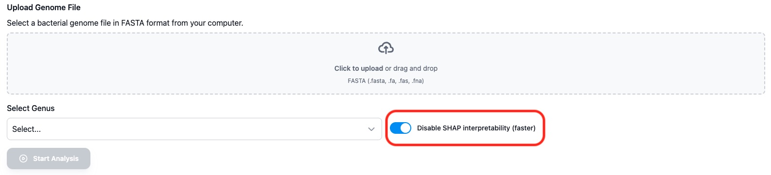 SHAP Configuration Option
